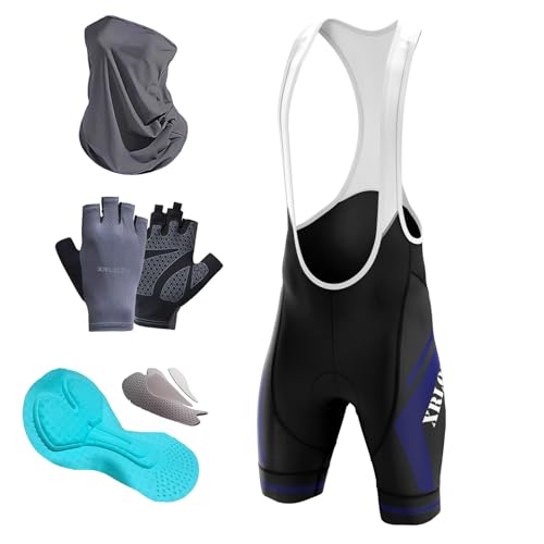 XRLQZH Bib Shorts Herren - Radlerhose Herren Mit 9D Gel-Polster. Aus Polyester Gefertigt Schnelltrocknend Atmungsaktive Mountainbike Hose (TYP-4,S) von XRLQZH