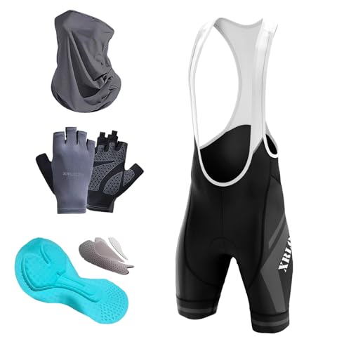 XRLQZH Bib Shorts Herren - Radlerhose Herren Mit 9D Gel-Polster. Aus Polyester Gefertigt Schnelltrocknend Atmungsaktive Mountainbike Hose (TYP-7,M) von XRLQZH