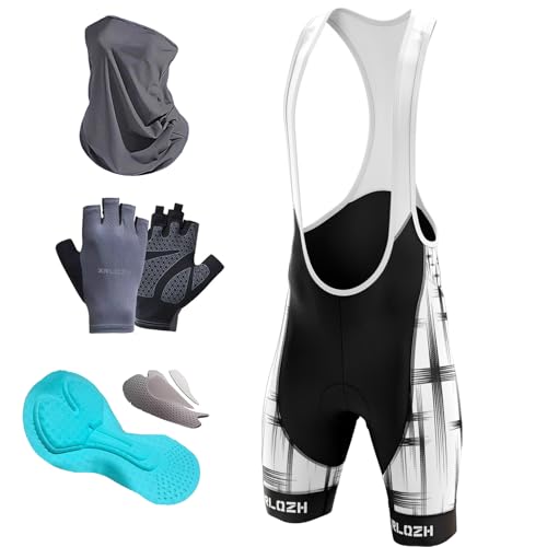 XRLQZH Fahrrad TräGerhose Bib Shorts Herren,Radhose Für Gel Gepolstert Road Shorts Atmungsaktiv Quick-Dry(Fahrradhandschuhe, Masken) (TYP-12,L) von XRLQZH