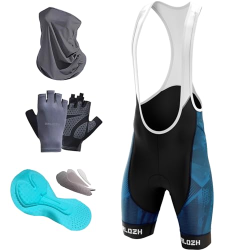 XRLQZH Fahrrad TräGerhose Bib Shorts Herren,Radhose Für Gel Gepolstert Road Shorts Atmungsaktiv Quick-Dry(Fahrradhandschuhe, Masken) (TYP-2,4XL) von XRLQZH