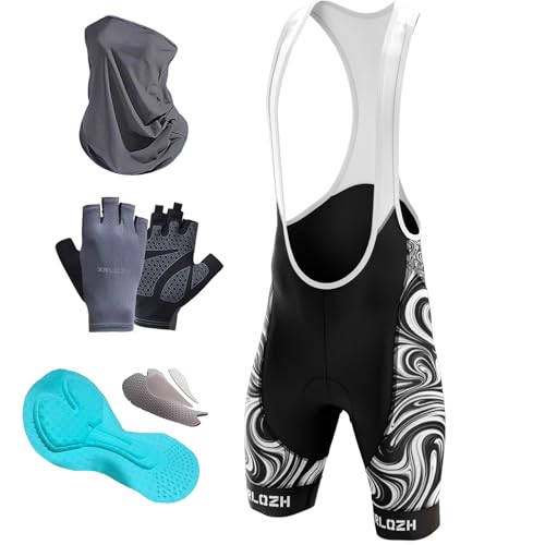 XRLQZH Fahrrad TräGerhose Bib Shorts Herren,Radhose Für Gel Gepolstert Road Shorts Atmungsaktiv Quick-Dry(Fahrradhandschuhe, Masken) (TYP-5,5XL) von XRLQZH