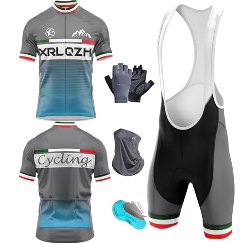 XRLQZH Herren Fahrradtrikot, Kurzärmliges Set，World Tour Pro Team Radtrikot Set Für Herrenatmungsaktives MTB Radtrikot Trägerhose Kits (TYP-6,XXS) von XRLQZH