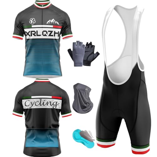 XRLQZH Herren Fahrradtrikot, Kurzärmliges Set，World Tour Pro Team Radtrikot Set Für Herrenatmungsaktives MTB Radtrikot Trägerhose Kits (TYP-7,5XL) von XRLQZH