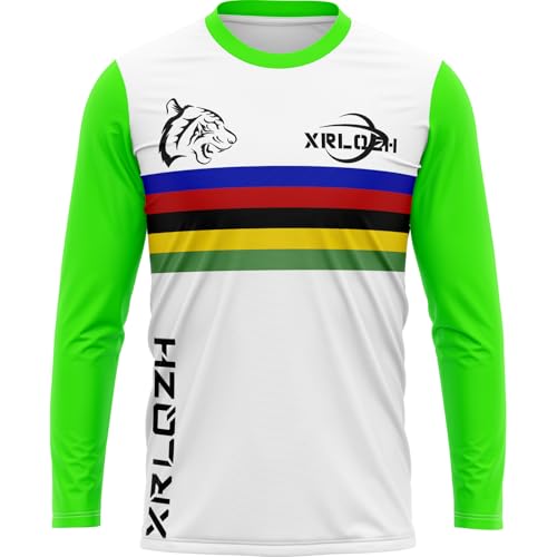 XRLQZH Herren Mountainbike MTB Top Langarm Atmungsaktiv Bequem Weich Feuchtigkeitstransport RadtrikotMTB Trikot T Shirt/Multisport/Fitness (TYP-2,XXL) von XRLQZH