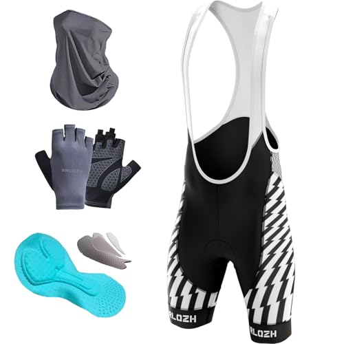 XRLQZH Herren Radfahren Bib Shorts-Fahrradhose Mit Sitzpolster-Road Shorts Atmungsaktiv Quick-Dry- Long Riding Pad Bicycle Biking Bib Shorts (S,TYP-1) von XRLQZH