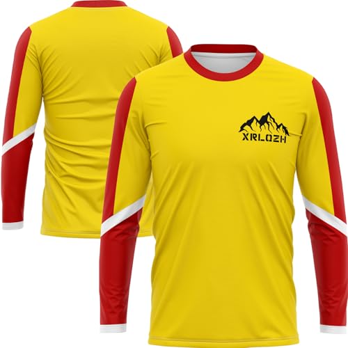 XRLQZH Herren-Radtrikots, T-Shirt,Fahhradtrikot MTB Rennrad Trikot,Motocross-Jersey Langarm MTB Trikot,Jersey Schnelltrocknend (4#,XXS) von XRLQZH