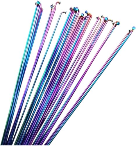 XRYUXECJ Fahrradspeichen, 36 Teile/los 14G 2,0mm 304 Stahl Speichen Draht Überzug Regenbogen Speichen 26 27,5 29 Zoll Speichen + Nippel rennrad(261mm) von XRYUXECJ