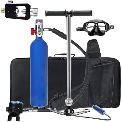 Mini Sauerstoffflasche Tauchausrüstung, Scuba Sauerstoffflasche Tauchen, Diving Tank Ausrüstung, 1L Mini Tauchflasche 15-20 Minuten Frei Atmender Tragbarer, Mit Pumpe, nachfüllbarem Design,Blau Mini Sauerstoffflasche Tauchausrüstung, Scuba Sauerstoffflasche Tauchen, Diving Tank Ausrüstung, 1L Mini Tauchflasche 15-20 Minuten Frei Atmender Tragbarer, Mit Pumpe, nachfüllbarem Design,Blau von XSGDMN