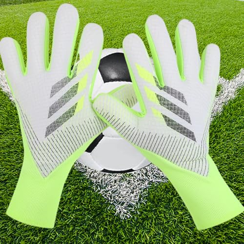 XSQD Breathable Torwarthandschuhe, Junior Goalkeeper Gloves Mit Dickem Latex Anti Rutsch Latex, Fussball Handschuhe, Erhältlich In Den Größen 7/8/9/10 Ideal Für Athleten Und Anfänger(Grün 7 Größe) von XSQD