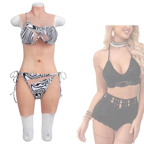 XSWL Silikon Brustplatte Bodysuit gefälschte Brüste D Tasse Brust bilden realistische falsche Brüste für Crossdresser -Transgender -Drag Queen,Color1,Silicone Gel Filler von XSWL