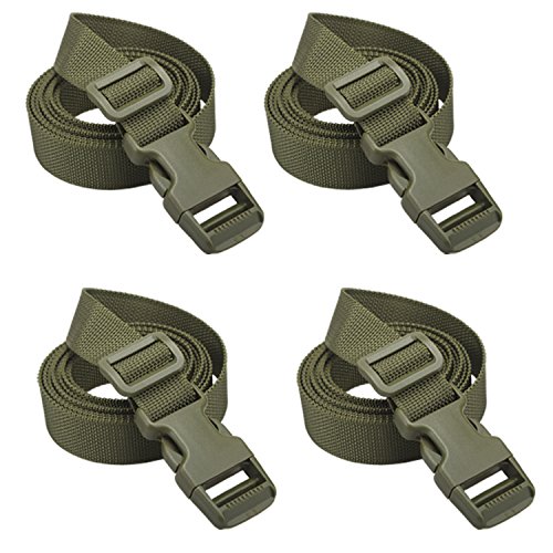 XTACER Rucksack Zubehör Gurt Gepäck Gurte Abdeckung Gurt Schlafsack Gurt mit Schnalle (Grün - Release Buckle Straps (4er-Pack)) von XTACER