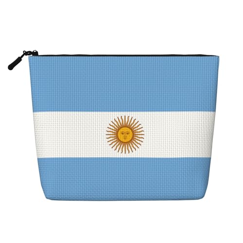 Kulturbeutel mit argentinischer Flagge, Kosmetiktasche, große Kapazität, Reise-Make-up-Tasche für Damen, für den täglichen Gebrauch, Reisen, Schwarz , Einheitsgröße von XTYGETY