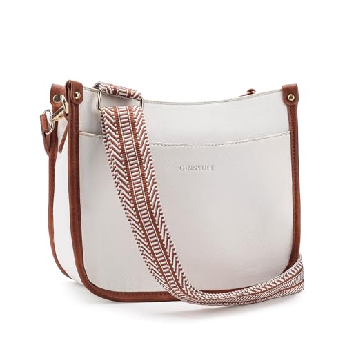 XUANXIE Kleine Handtasche Damen Mittelgroß Umhängetasche Damen Schultertasche für Frauen Crossbody Bag Breiter Gurt Veganes Leder von XUANXIE