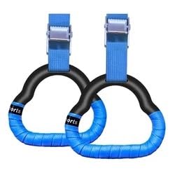 Gymnastikring Gymnastikringe-Set for Kinder, Heim-Fitness-Trainingsgeräte mit verstellbarer Schnalle, erhöhender Zugring for körperliches Training FüR KlimmzüGe Krafttraining(A blue,Total length 2M) von XUCZHAI