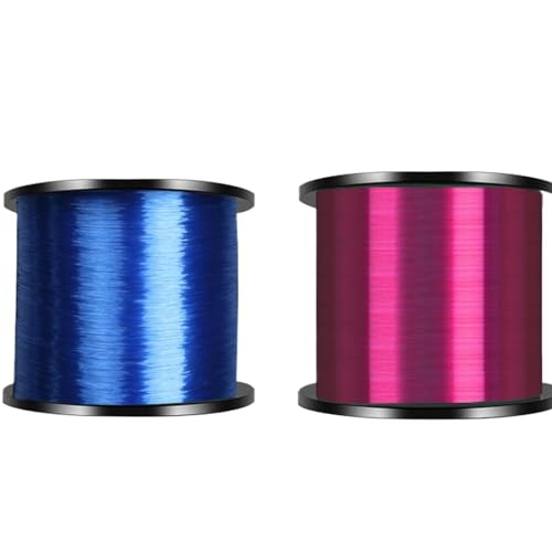 XUCZHAI 1000 m Monofilament-Nylon-Angelschnur, 2 Stück, superstarke Nylonschnur, unsichtbare Hauptschnur, Salzwasser-Angelzubehör(Blue Red,0.285mm-3.0) von XUCZHAI