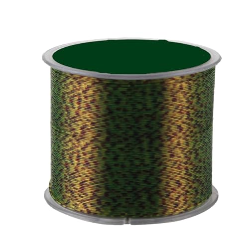 XUCZHAI 120 m unsichtbare Angelschnur, 0,20 mm–0,50 mm, 4,13 lb–34,32 lb, gesprenkelte Karpfen-Monofilamentschnur, superstarke gefleckte Schnur, sinkend(CoffeeGreen,3.0-0.28mm-14.85LB) von XUCZHAI