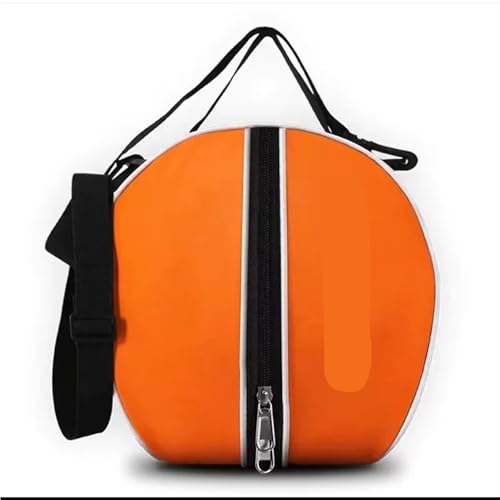 XUCZHAI Basketball-Tasche, Aufbewahrungstasche, Sport-Trainings-Rucksack, Basketball-Netztasche, Fußball-Einzel- und Doppel-Schulter-Umhängetasche(Orange) von XUCZHAI