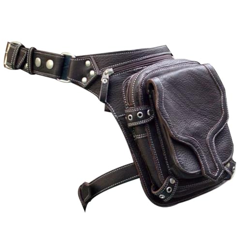 XUCZHAI Beintasche Motorrad Retro Motorrad Drop Bein Tasche Hüfttasche Gürtel Crossbody Damen Outdoor Beinschutz Vernietet Reißverschluss Handy Packs Fanny Messenger FüR Wandern Reiten von XUCZHAI