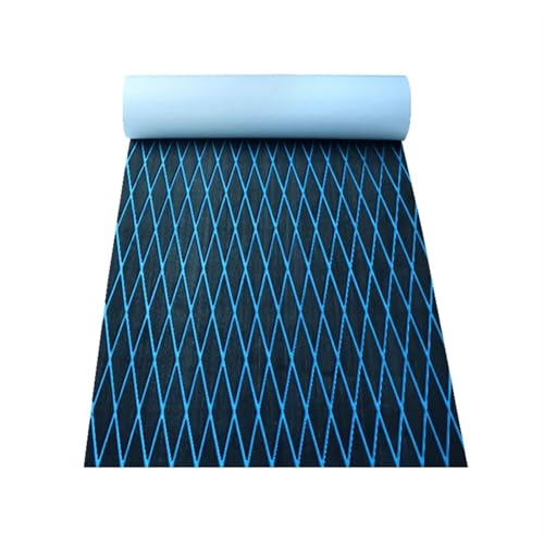 XUCZHAI BootsböDen 1900 * 350 * 6MM Eva Boat Decking Sheet Marine Flooring Anti Slip Pad with Rhombus Diamond Pattern Self-Adhesive Surfboard Traction FüR Boote, Kajak(Black Blue) von XUCZHAI