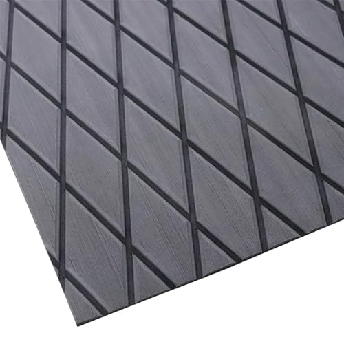 XUCZHAI BootsböDen 1900 * 700mm Strong Adhesive Eva Foam Decking Sheet Pad with Rhombus Pattern Anti-Skid Faux Teak Yacht Marine Boat Flooring Mat FüR Boote, Kajak(Drak Grey Black) von XUCZHAI