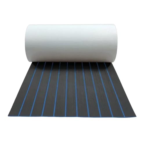 XUCZHAI BootsböDen 600x2400x5mm Eva Foam Faux Teak Boat Decking Mat Brown Deck Sheet Yacht Flooring Anti Skid Mat Self Adhesive Vehicle Pad FüR Boote, Kajak(Dark Gray-Blue) von XUCZHAI