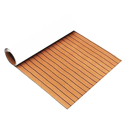 XUCZHAI BootsböDen Self-Adhesive Foam Teak Decking Eva Foam Boat Flooring Faux Teak Decking Sheet Accessories Marine Boat Deck Mat 2400x550x5mm FüR Boote, Kajak(A4-2400x550x5mm) von XUCZHAI