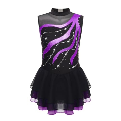 XUCZHAI Eiskunstlauf-Kleid Mädchen Ballettkleid Ballettanzug Ballettanzug Ballettröckchen Ballettanzug ... FüR Eislaufen Wettbewerb(Purple,8) von XUCZHAI