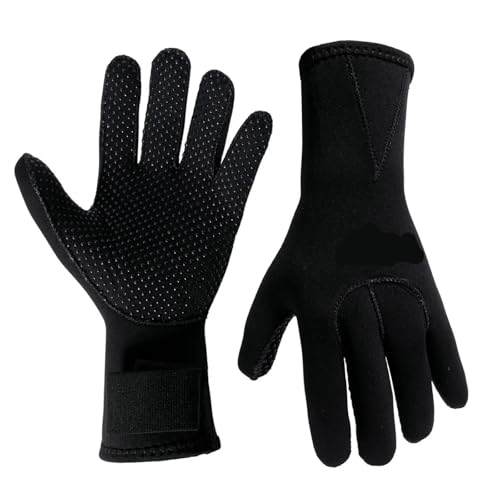 XUCZHAI Neopren-Tauchhandschuhe, Winter-Schwimmen, Kratzfest, warm, rutschfest, verschleißfest, Surf-/Angelhandschuhe(Black,M) von XUCZHAI