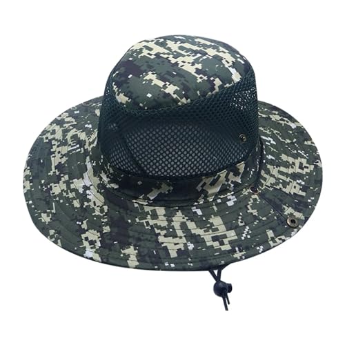 XUCZHAI Outdoor HüTe FüR Herren Eimer Hüte Sommer Kappe Sonnenschutz Atmungsaktive Mesh Männer Wandern Outdoor Kappen(Black) von XUCZHAI