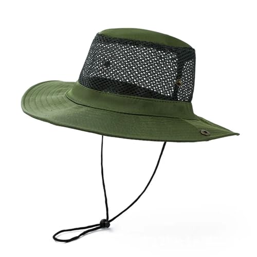 XUCZHAI Outdoor HüTe FüR Herren Männer Frauen Im Freien Strand Am Meer Sonnenschutz Atmungs Eimer Hut Männlichen Sommer Angeln Trekking Faltbare Mesh Fischer Kappe(Green) von XUCZHAI