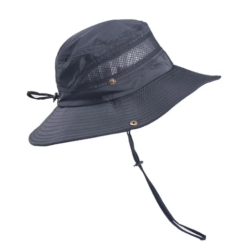 XUCZHAI Outdoor HüTe FüR Herren Outdoor Atmungsaktive Mesh Wandern Angeln Hüte for Frauen Männer Sommer Anti UV Sonnenhut Hut Männlichen Breiter Krempe Kappen(Black) von XUCZHAI