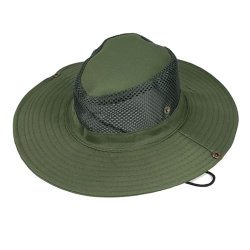 XUCZHAI Outdoor HüTe FüR Herren Sommer Vergrößerte Krempe Sonnenschutz Anti-Uv Eimer Sonnenhut Männer Outdoor Angeln Kappe Hüte Quick-Dry Net Mesh Atmungsaktive Kappen(Green) von XUCZHAI