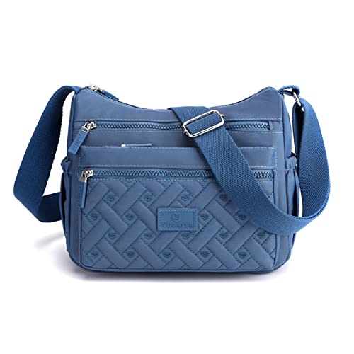XUDREZ Frauen Crossbody Bag, Multi Pocket Crossbody Bag Umhängetasche Reisetasche Handtasche-Blau von XUDREZ