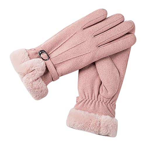 XUEJIANN Handschuhe Mädchen Fingerlos Fahren niedlicher Bogen Plus -Touchscreen-rutschfeste Handschuhe Latex Saunasack (Pink, One Size) von XUEJIANN