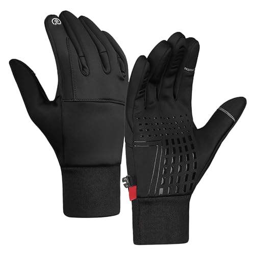 XUEJIANN Handschuhe Ohne Finger Damen Blau Touchscreen Schnee Damen Menthermische Winter-Fahrradhandschuhe Bildschirm Perfekt zum Radfahren Laufen Fahren Gehen und SMS Braut Haarschmuck (Black, XL) von XUEJIANN