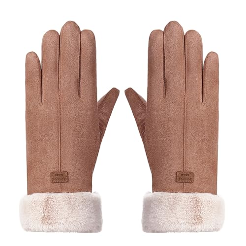 XUEJIANN Handschuhe Spitze Rot Damen Mädchen Outdoor Heat Vollfinger gefütterter Fahrhandschuh Latex Strümpfe L (Khaki, One Size) von XUEJIANN