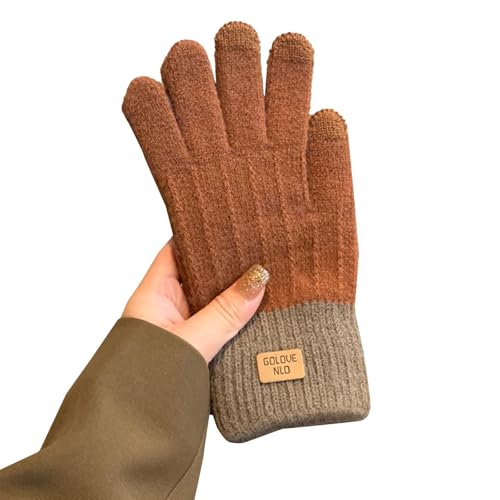 XUEJIANN Handstulpen Schwarz Winter Outdoor Cycling Car Cold Non Slip Screen Driving to Keep Warm Haarschmuck Damen (Coffee, One Size) von XUEJIANN