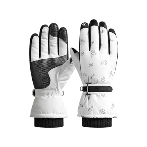 XUEJIANN Hexenhandschuhe Warme Handschuhe Für Männer Outdoor Radfahren Nicht Slip Verdickt Weibliche Paar Bildschirm Lamm Fingerlose Handschuhe Schwarz Damen (White, A) von XUEJIANN