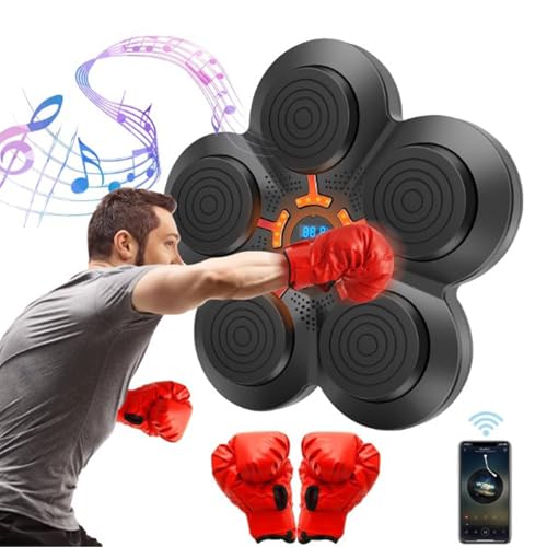 XUEMANSHOP Music Boxing Machine, Elektronische Boxing Machine mit Batterie und Boxhandschuhen, Touch-in, Bluetooth Intelligente, 9 Geschwindigkeiten, für Erwachsene Kinder XUEMANSHOP Music Boxing Machine, Elektronische Boxing Machine mit Batterie und Boxhandschuhen, Touch-in, Bluetooth Intelligente, 9 Geschwindigkeiten, für Erwachsene Kinder von XUEMANSHOP