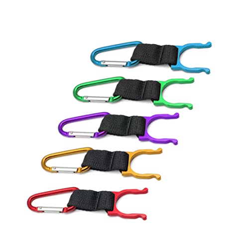 Tragbarer Carabiner 5pcs Wasserflasche Schnalle Flasche Praktische Tragen von Clip Hakenhalter D -Ring Hanging Carabiner Schnalle für Camping -Wanderungen im Freien - Zufällige Farbe von XUEYEGONGJI