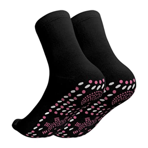 Turmalinheizungssocken Selbstheizungssocken Bequeme Anti-Frost-Winterwinter Warmer Fuß turmalin Socken für Männer Frauen 1pair Schwarz von XUEYEGONGJI