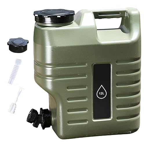 Wassertank Campingwasserbehälter mit Wasserhahn Lebensmittelqualität 12 l/3,2 Gallonen BPA-freier Wasserkrug Dual Griff tragbarem PE breitem Mund geruchsfreiem verstellbares Wassertank für von XUEYEGONGJI