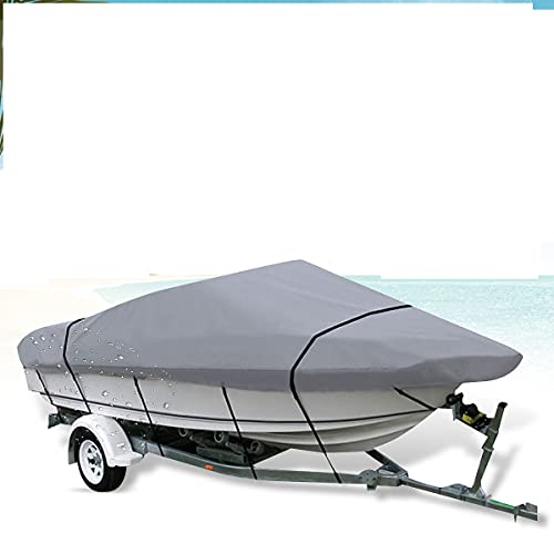 XUEZHEN Bootsabdeckung，Bootsplane 210d wasserdichte Hochleistungsboot-Cover 11-22ft Ski-Speedboat Sport V-Hull Anti Uv. Staubdichter Abdeckung anlagerndes Meereszubehör(420x270cm 11-13ft) von XUEZHEN