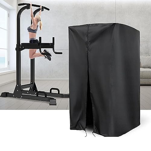 Klimmzugstangen-Stationsabdeckung,Wasserdichte 420d/220d Oxford-Abdeckung für drinnen und draußen für Power Tower Home Krafttraining Dip-Ständer Schutzhülle(Size:210D/102x107x163cm,Color:A) von XUHCLY