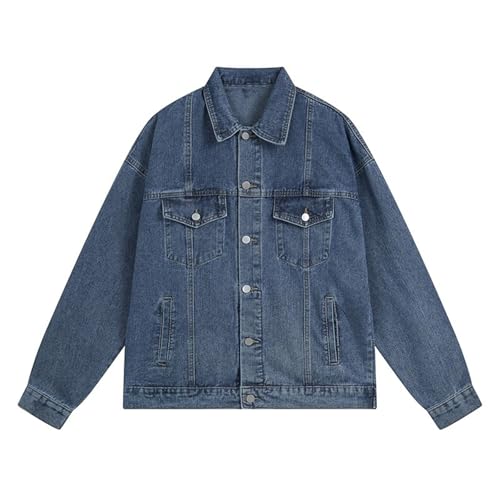 XUJIEE Outdoor-Sport-Jacken Lässig High Street Männer Und Frauen Paare Bestickt Denim-Jacken Gewaschenen Alten Mantel Männer Und Frauen Jacke-Color-2||XL von XUJIEE