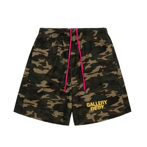 XUJIEE Retro Mode Design Sinn Tunnelzug Shorts Camouflage Gerade Männer Und Frauen Fünf Hosen Fitness Jogginghose-Color-1||M von XUJIEE