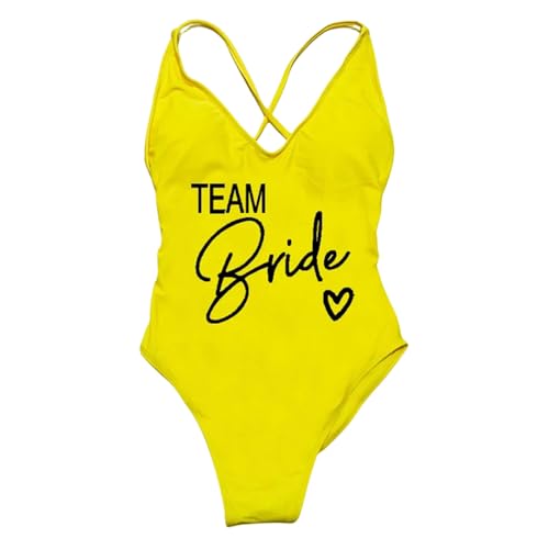 XUOFSQJZ Badeanzüge Für Damen Team Braut Badebekleidung Frauen EIN Stück Bikini Frau Badeanzug Strandkleidung Badeanzug-Farbe 16-m von XUOFSQJZ