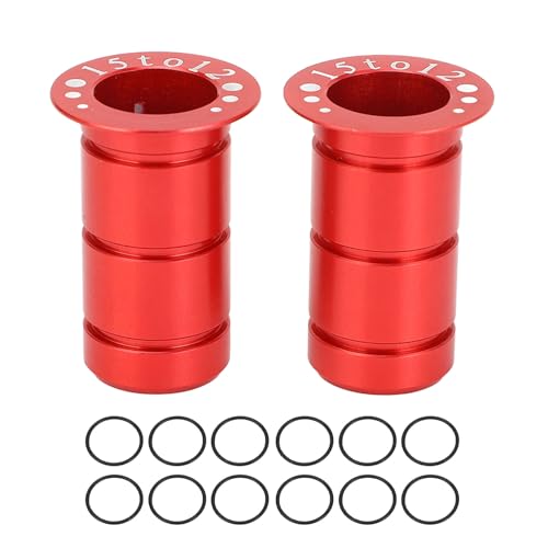 XUXHOU Fahrradnaben-Steckachsen-Adapter, Aluminiumlegierung, 15 Mm auf 12 Mm Vorder-Steckachsen-Adapter, Umbauteil für Mountainbikes (Rot) von XUXHOU