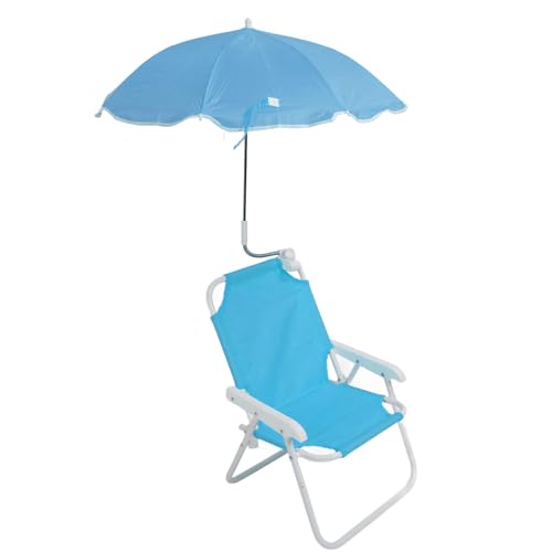 XUXHOU Klappstuhl mit Sonnenschirm, Kinder-Strandstuhl mit Verstellbarem Regenschirm, Tragbare Campingstühle, Outdoor-Rasen-Sandstuhl mit Sonnenschirm für Strand, Camping, Picknicks, von XUXHOU