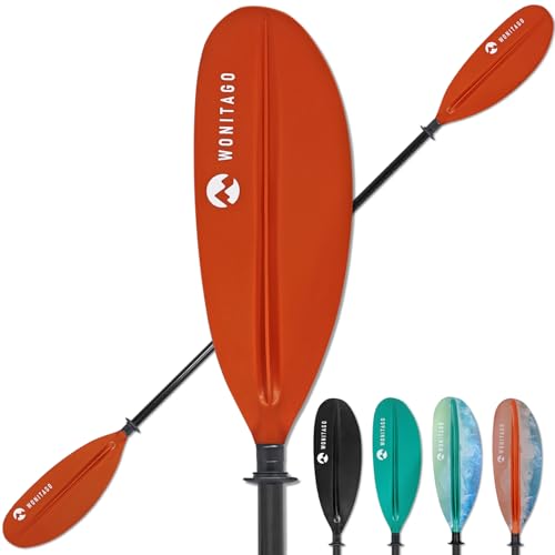 XUXIAKE Kajak Paddels Doppelpaddel mit Glasfaser Schaft und PP Klinge, Einstellbar 220-240 cm Doppel Paddels für Kajak, Kanu, Boot, Orange XUXIAKE Kajak Paddels Doppelpaddel mit Glasfaser Schaft und PP Klinge, Einstellbar 220-240 cm Doppel Paddels für Kajak, Kanu, Boot, Orange von XUXIAKE